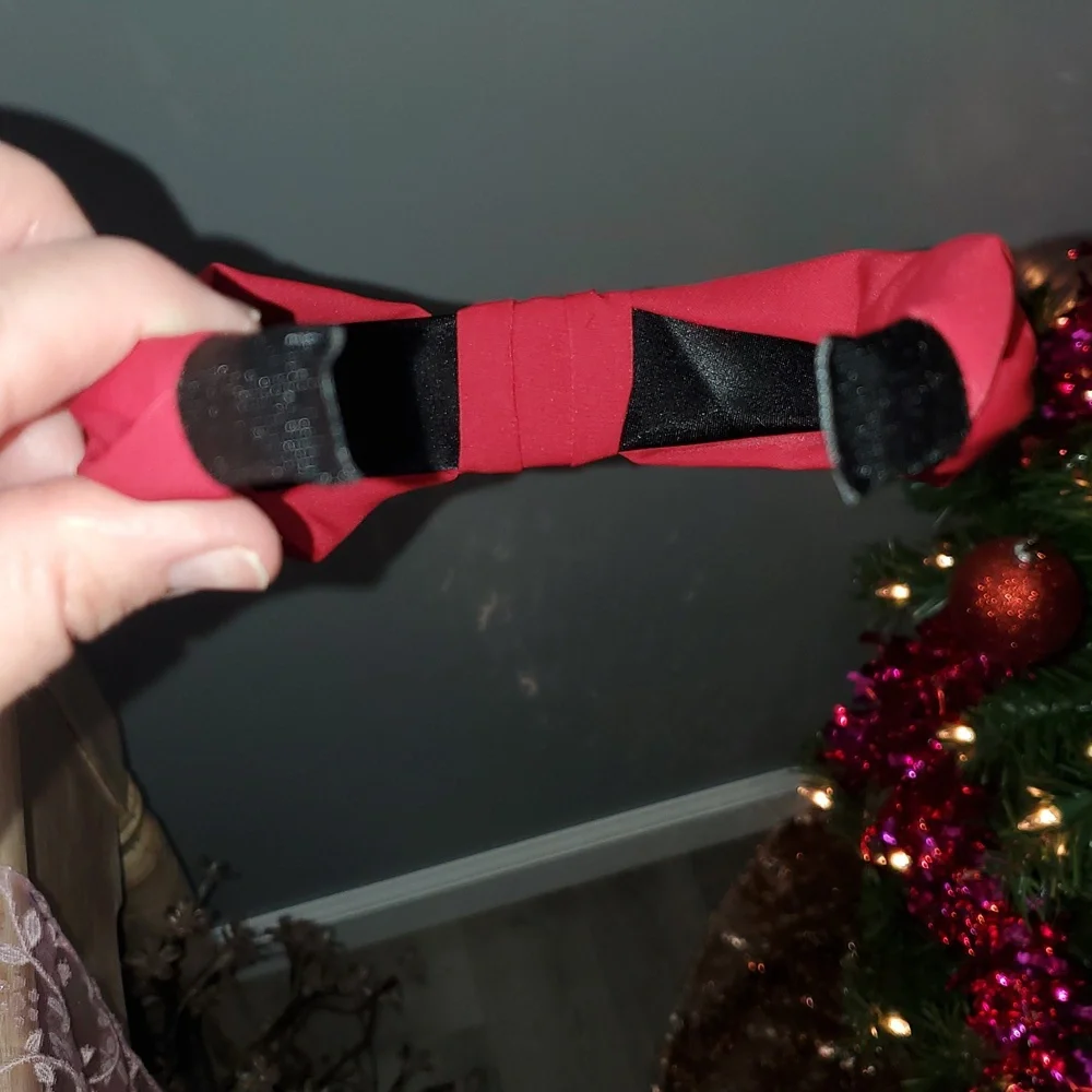 New handmade boutique top knot flexible wide headband red - Picture 5 of 5